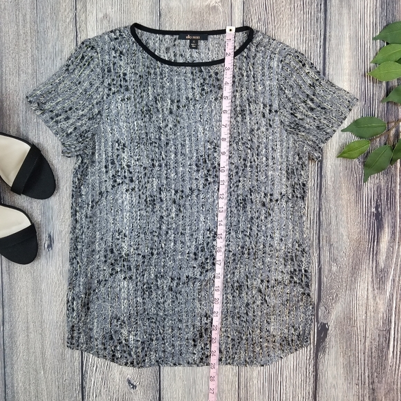 Ella Moss Lynx Sheer Metallic Animal Print Blouse - Picture 9 of 10